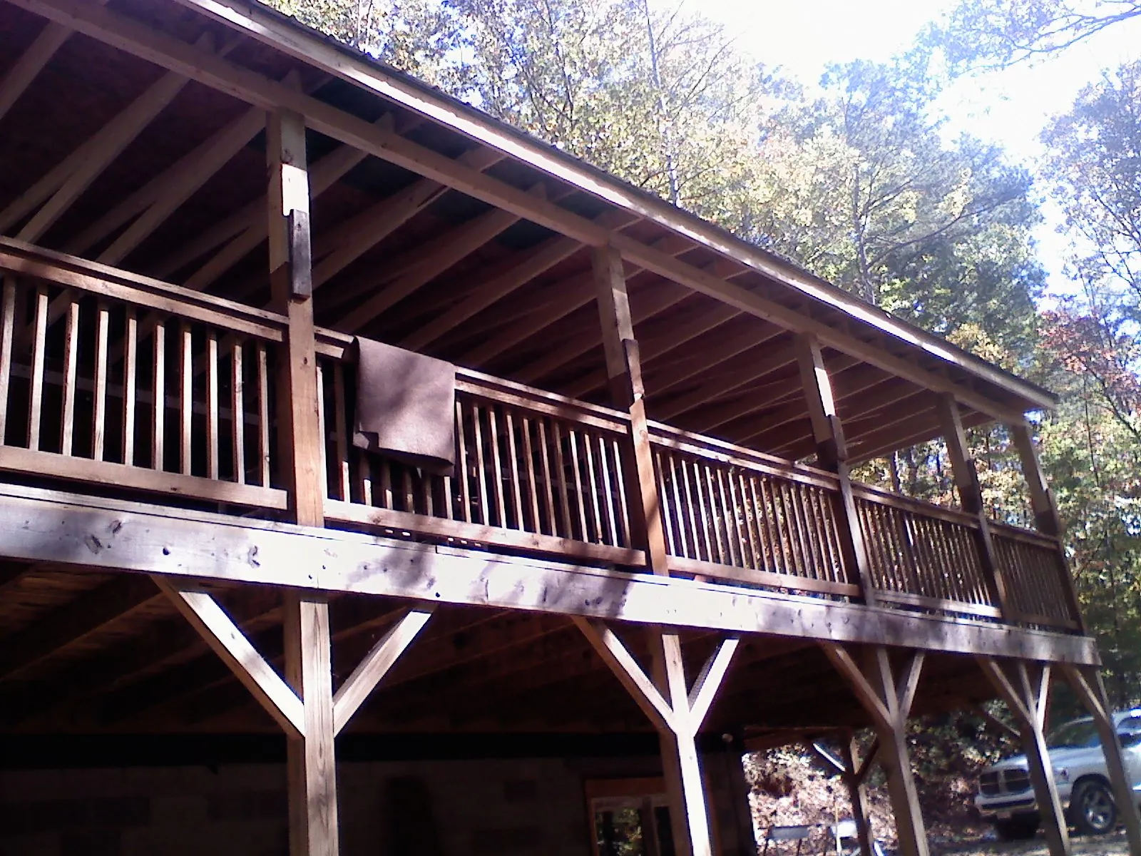 Timber framing under a new elevated porch and deck — Roof Leak Repair in Lagunitas by Roofing Brothers